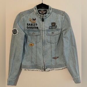 Vintage Harley Davidson Jean Biker Jacket